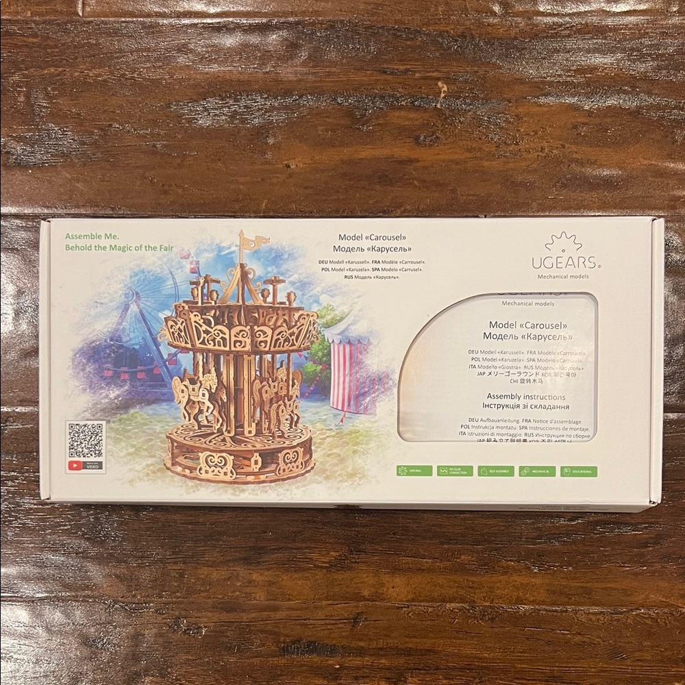 NWT UGEARS Carousel 3D Wooden Mechanical Puzzle STEM Engineering &  building Kit